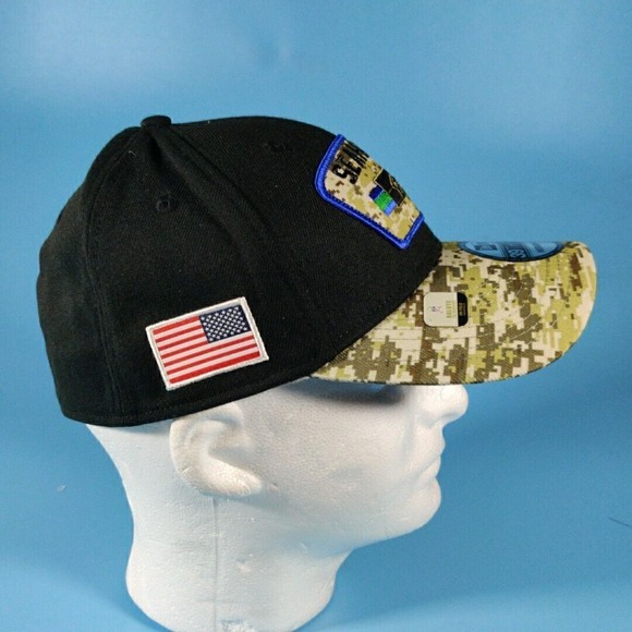 New Era Hat Mesns Medium Large Seattle Seahawks Salute to Service 39THIRTY Flex - Picture 5 of 6